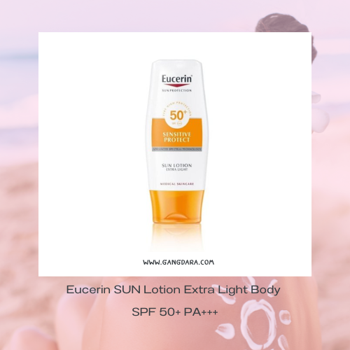 กันแดดทาตัวไม่เป็นคราบเหลือง Eucerin SUN Lotion Extra Light Body