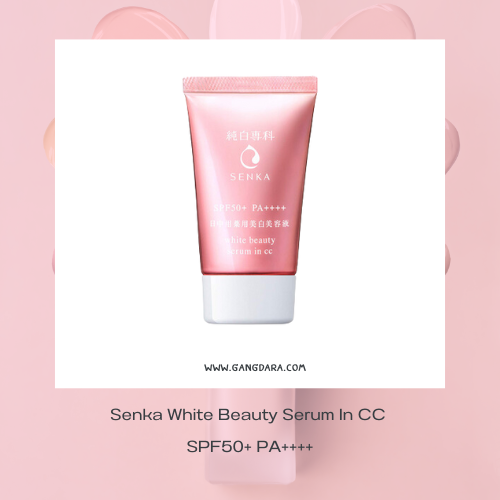 กันแดดผสมรองพื้นกันน้ำ Senka White Beauty Serum In CC SPF50+ PA++++