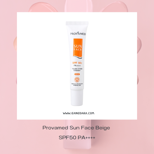 ครีมกันแดดทาหน้าผสมรองพื้น Provamed Sun Face Beige SPF50 PA++++